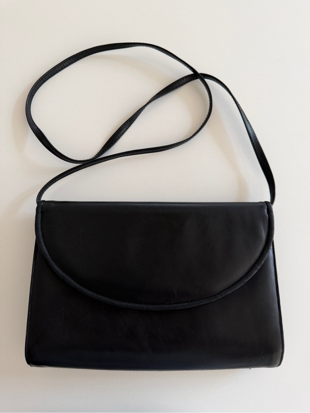 ARNOLD CHURGIN Vintage Leather Shoulder Bag Convert to Clutch Minimalist Staple